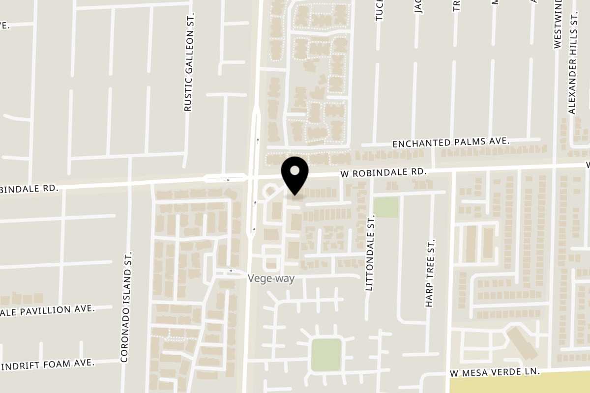 Map showing the location of Tina's Filipino Cuisine Restaurant on 7720 South Jones Boulevard in Las Vegas